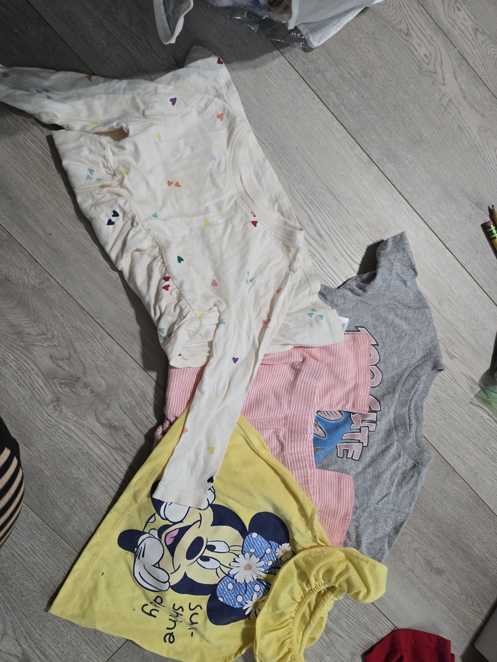 Mixed Girls Tops Set with Minnie Graphic and Hearts